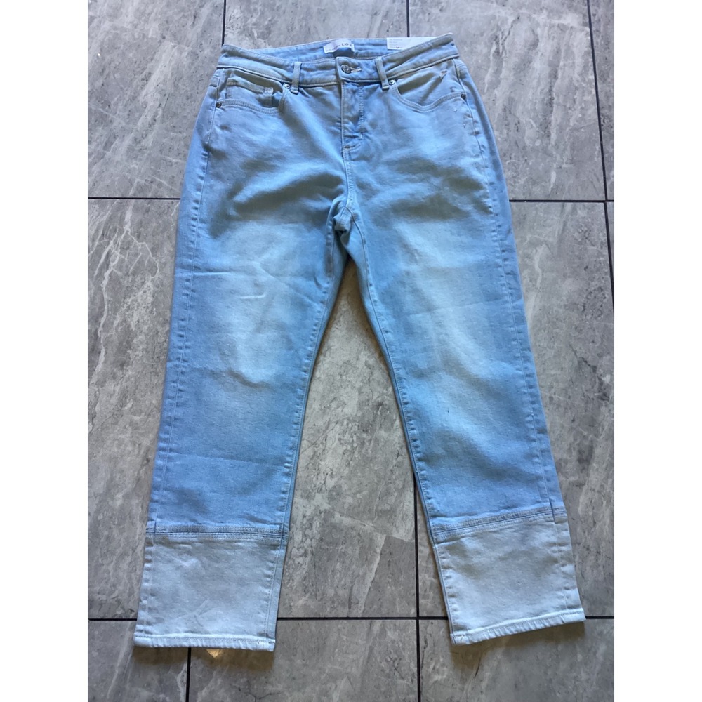 LOFT The Girlfriend Mid Rise Curvy Petite Jeans Light Wash Size 27P
